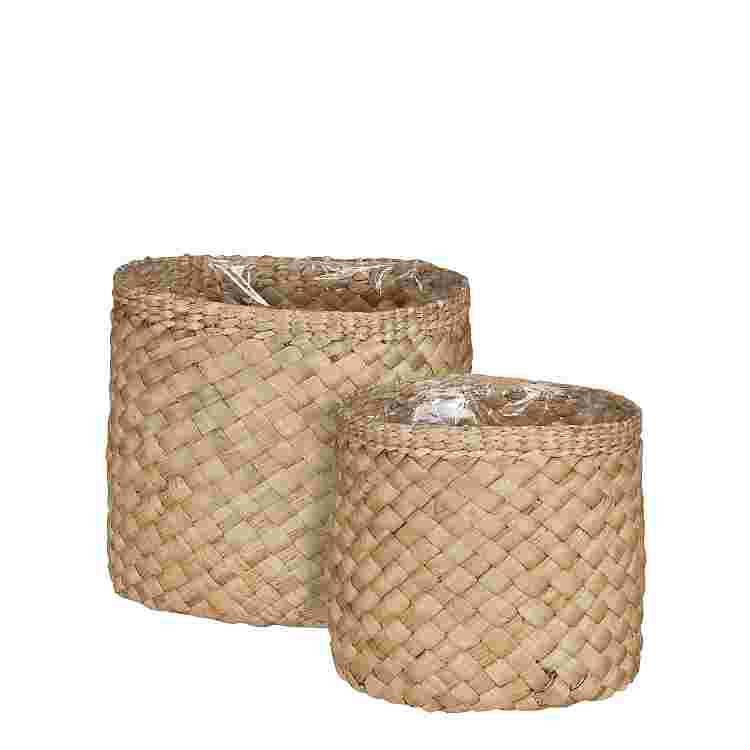 Albury maceta redondo l. marron set of 2 