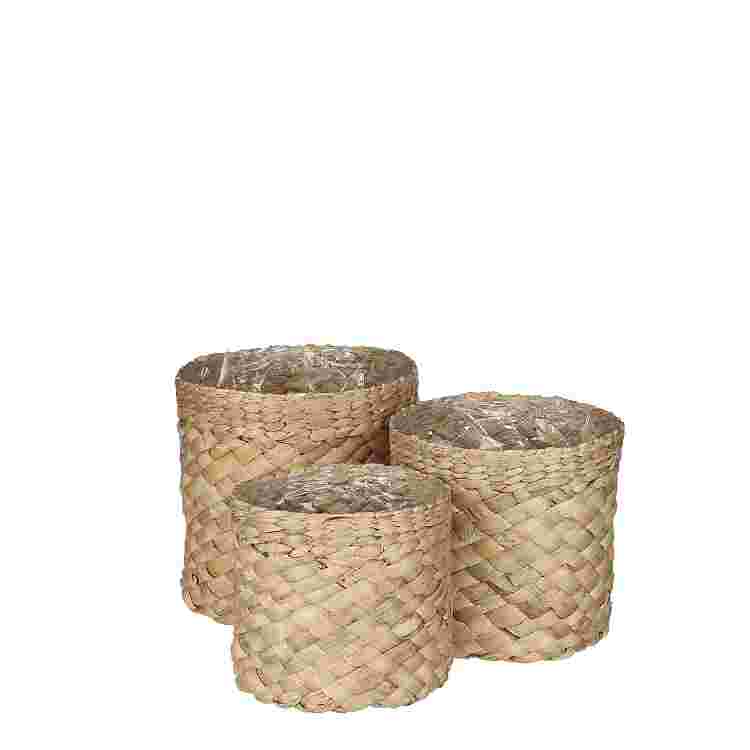 Albury maceta redondo l. marron set of 3 